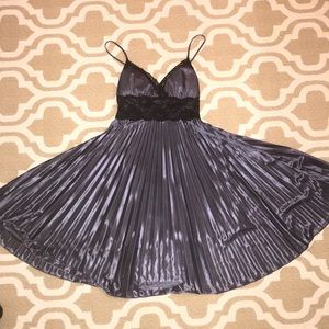 Xoxo size S metallic blue with lace trim dress